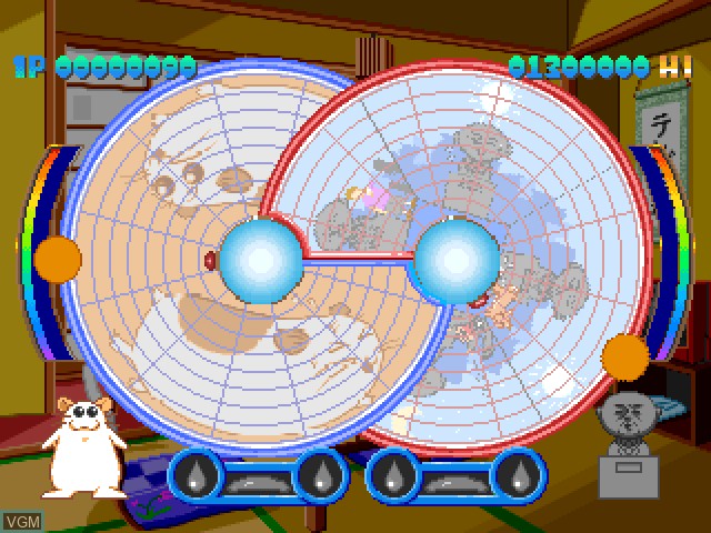 In-game screen of the game Kuru Kuru Panic on Sony Playstation