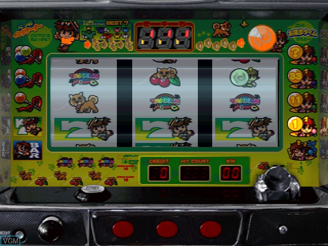In-game screen of the game Pachi-Slot Kanzen Kouryaku - Takasago Super Project 2 on Sony Playstation