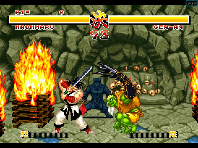 In-game screen of the game Samurai Spirits - Kenkaku Shinan Pack on Sony Playstation