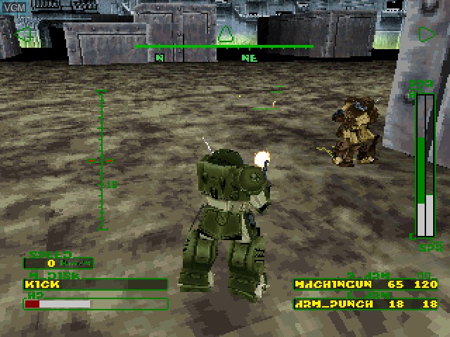 In-game screen of the game Soukou Kihei Votoms - Uoodo-Kummen Hen on Sony Playstation
