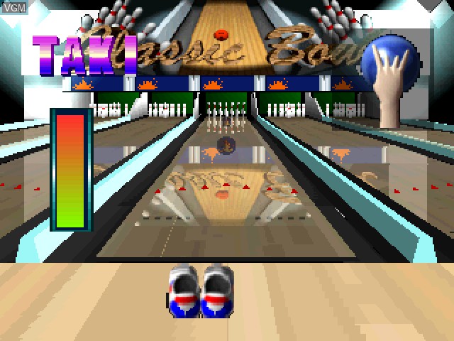 In-game screen of the game Waku Waku Bowling on Sony Playstation