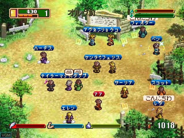 In-game screen of the game World Neverland - Olerud Oukoku Monogatari on Sony Playstation