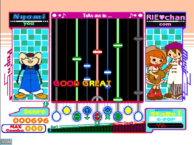 In-game screen of the game Pop'n Music 3 Append Disc on Sony Playstation