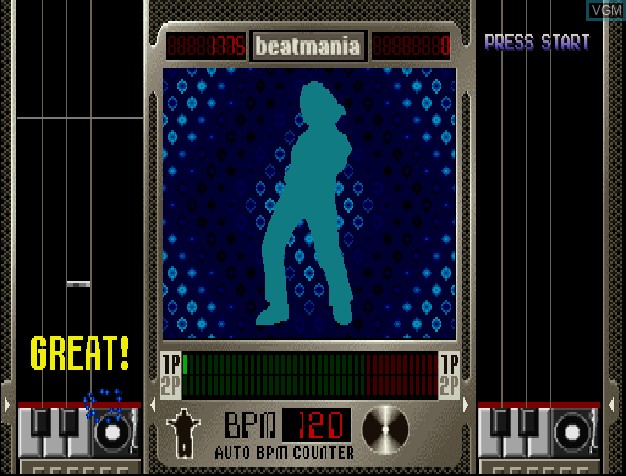 In-game screen of the game BeatMania Append GottaMix on Sony Playstation