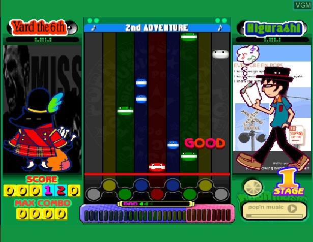 In-game screen of the game Pop'n Music 6 on Sony Playstation