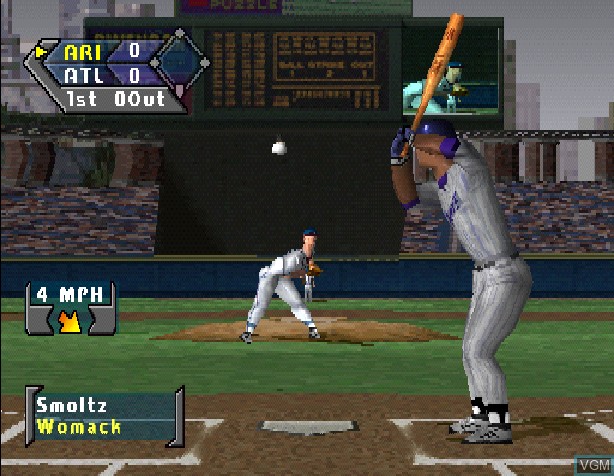 In-game screen of the game Sammy Sosa High Heat Baseball 2001 on Sony Playstation
