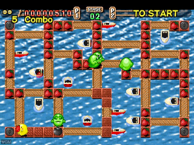 In-game screen of the game SuperLite 1500 Series - Bomb Boat on Sony Playstation