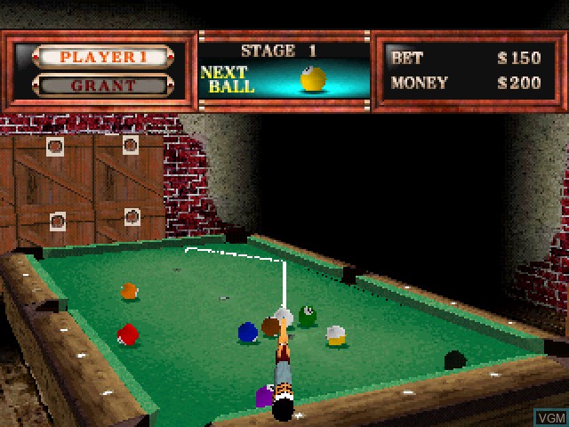In-game screen of the game Carom Shot on Sony Playstation
