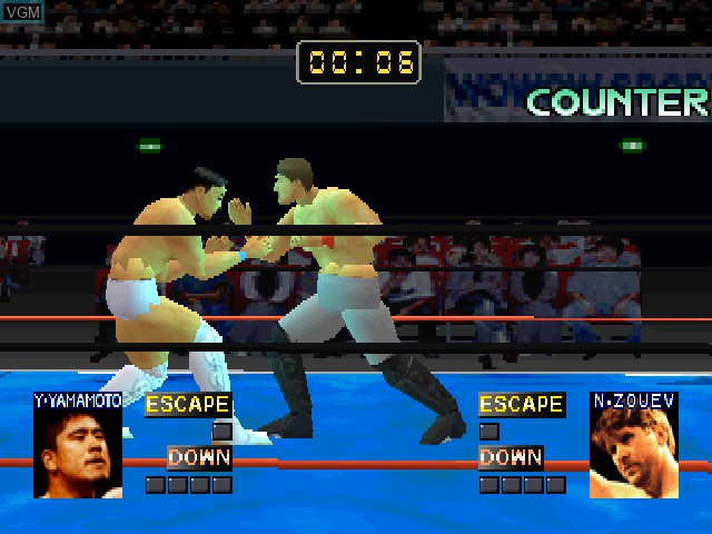 In-game screen of the game Fighting Network Rings on Sony Playstation