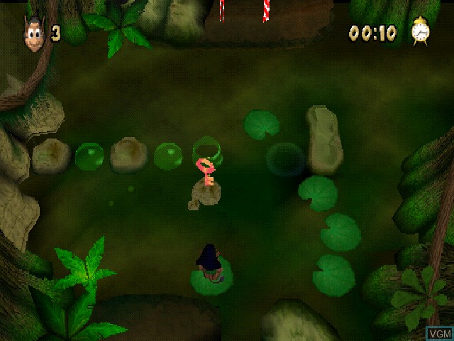 In-game screen of the game Hugo - Frog Fighter on Sony Playstation