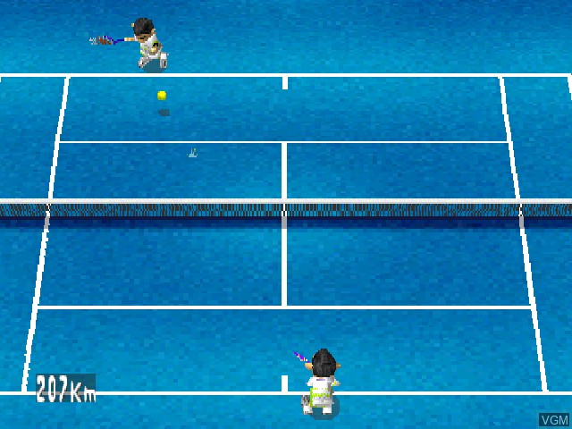 In-game screen of the game Love Game's - Wai Wai Tennis on Sony Playstation