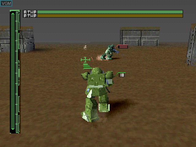 In-game screen of the game Soukou Kihei Votoms - Lightning Slash on Sony Playstation