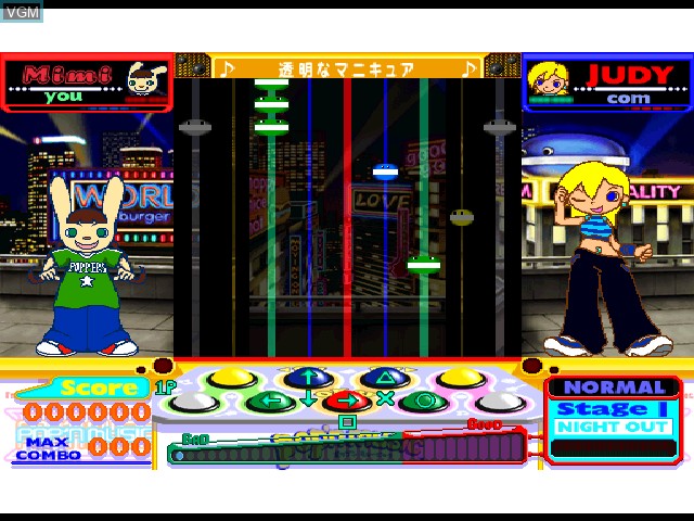 In-game screen of the game Pop'n Music 4 Append Disc on Sony Playstation