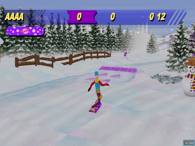 In-game screen of the game Barbie Super Sports on Sony Playstation