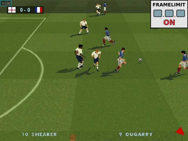 In-game screen of the game This is Football on Sony Playstation
