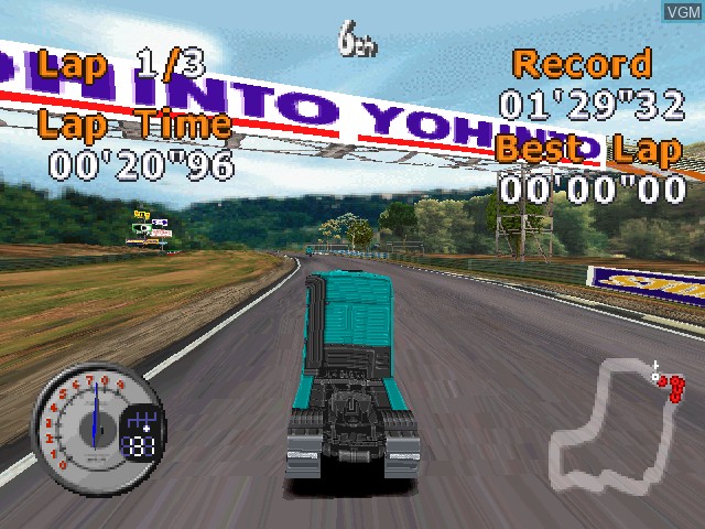 In-game screen of the game Truck Racing on Sony Playstation