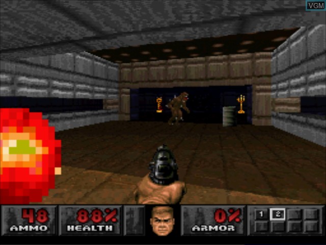 In-game screen of the game DOOM on Sony Playstation