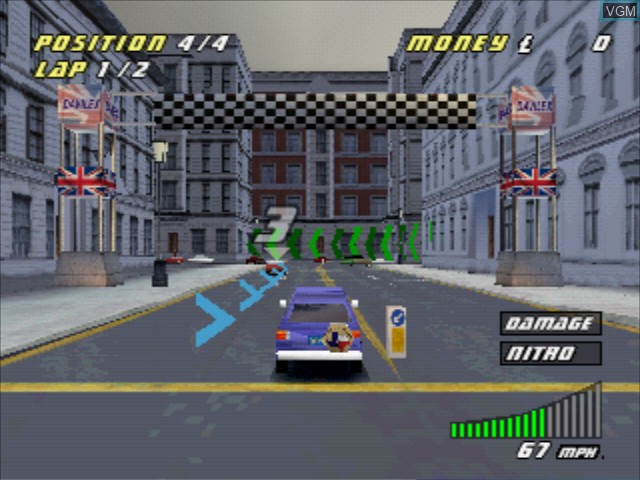 In-game screen of the game London Racer II on Sony Playstation