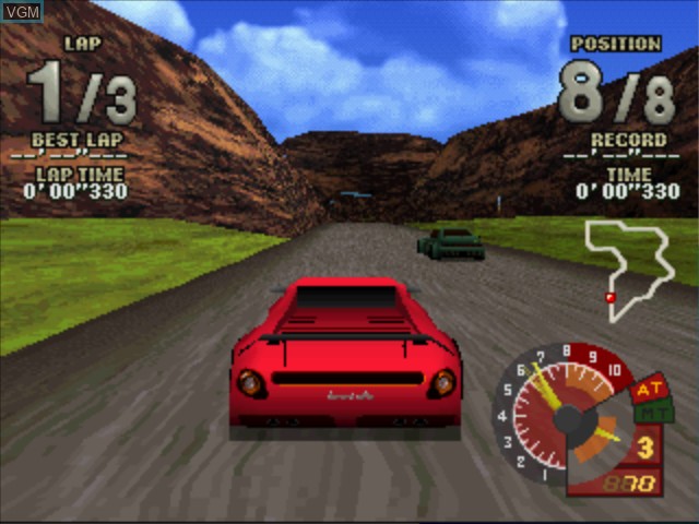 In-game screen of the game Racingroovy VS on Sony Playstation