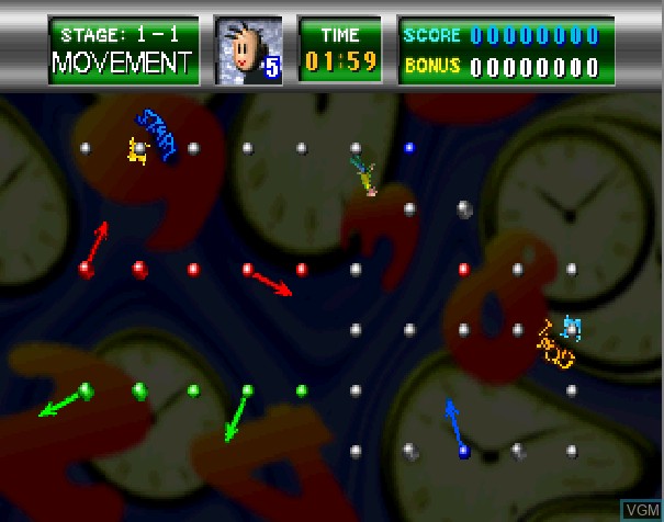 In-game screen of the game ClockWerx on Sony Playstation