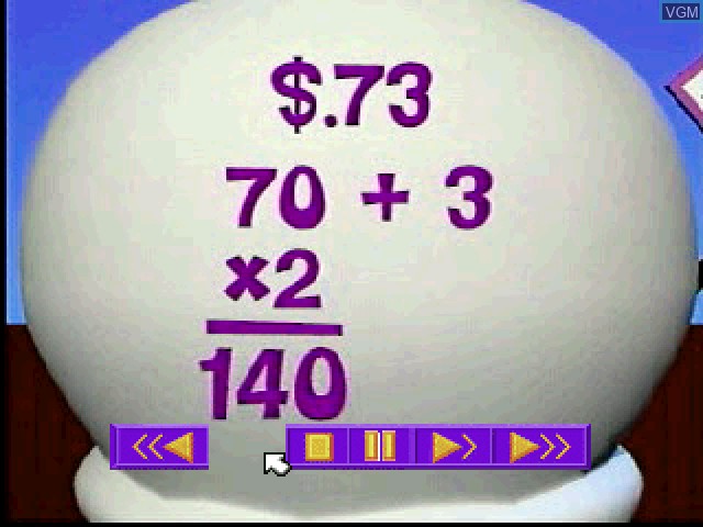 In-game screen of the game Math on the Move! - Multiplication/Division Intermediate on Sony Playstation