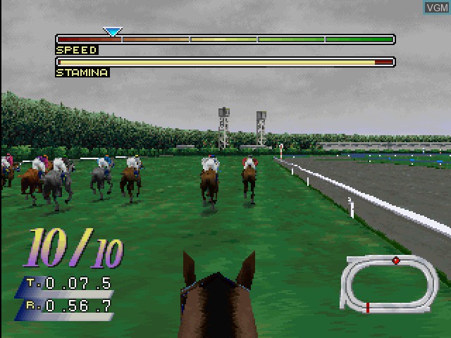 In-game screen of the game Virtual Gallop Kishudou on Sony Playstation