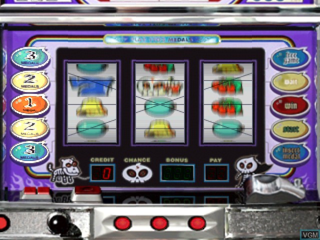 In-game screen of the game Pachi-Slot Kanzen Kouryaku - Universal Koushiki Gaido Volume 4 on Sony Playstation