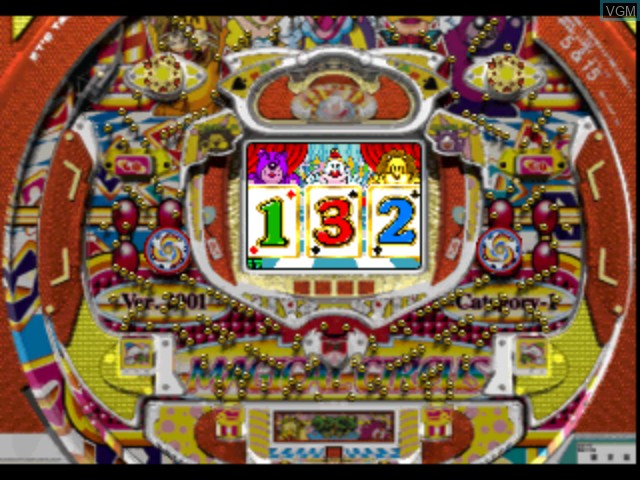 In-game screen of the game Hissatsu Pachinko Station Now 7 - Magical Circus on Sony Playstation