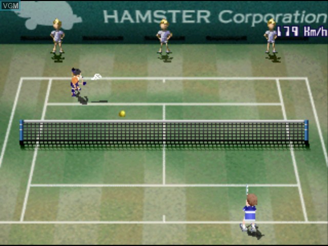 In-game screen of the game Love Game's - Wai Wai Tennis Plus on Sony Playstation