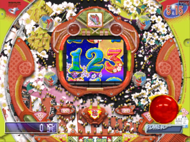 In-game screen of the game Nishijin Pachinko Tettei Kouryaku - CR Hanaman Sokuhou & CR Obake Land on Sony Playstation