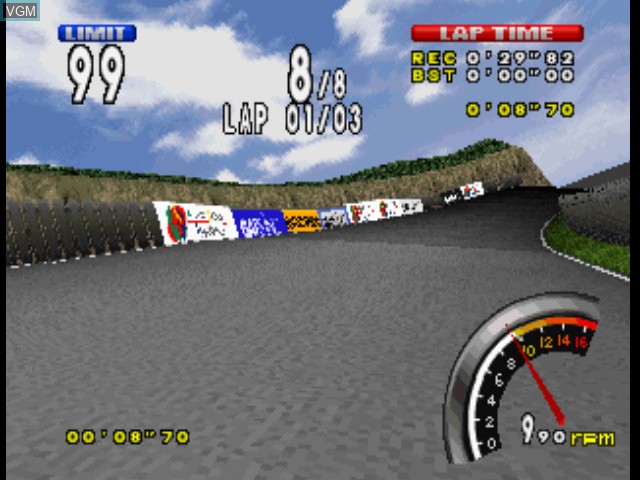 In-game screen of the game Ayrton Senna Kart Duel Special on Sony Playstation
