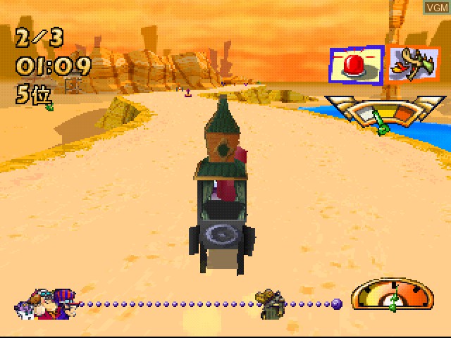 In-game screen of the game Wacky Races / Bugs Bunny & Taz - Time Busters on Sony Playstation