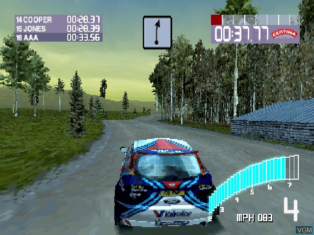 In-game screen of the game Colin McRae Rally 2.0 / No Fear Downhill Mountain Biking on Sony Playstation