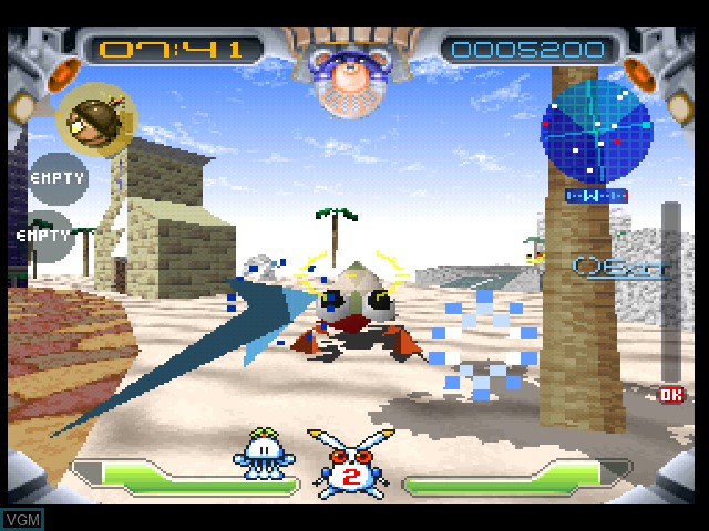 In-game screen of the game Jumping Flash! 2 on Sony Playstation