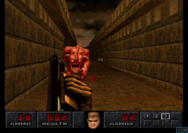 In-game screen of the game Final DOOM on Sony Playstation