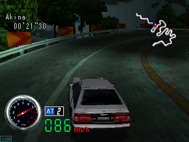 In-game screen of the game Initial D on Sony Playstation