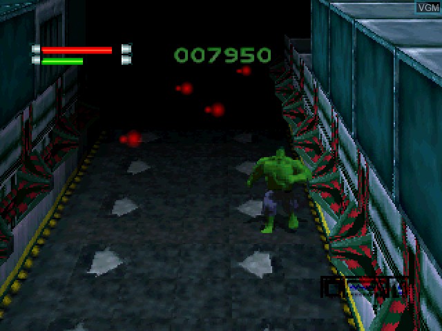 In-game screen of the game Incredible Hulk, The - The Pantheon Saga on Sony Playstation