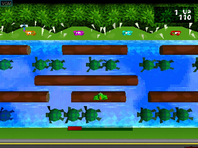 In-game screen of the game Frogger on Sony Playstation