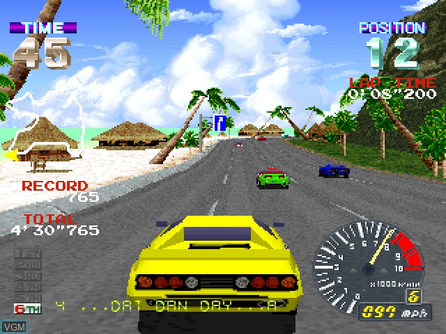 In-game screen of the game Ridge Racer Revolution on Sony Playstation