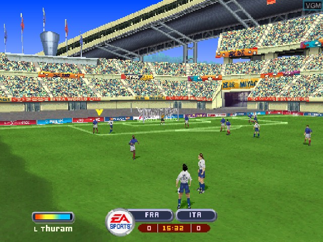 In-game screen of the game 2002 FIFA World Cup on Sony Playstation