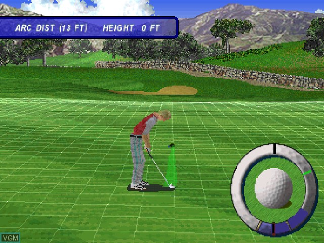In-game screen of the game Actua Golf 3 on Sony Playstation