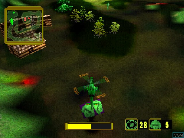 In-game screen of the game Army Men - Air Attack 2 on Sony Playstation