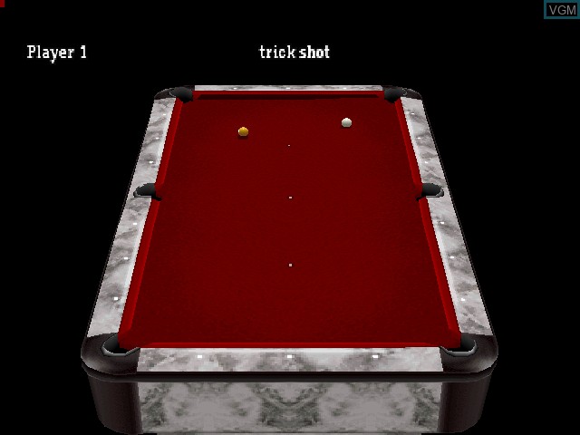 In-game screen of the game Backstreet Billiards on Sony Playstation