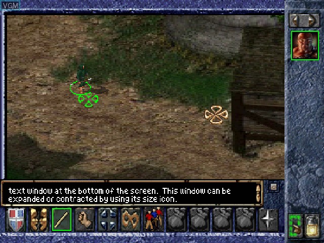 In-game screen of the game Baldur's Gate on Sony Playstation