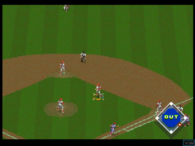 In-game screen of the game Bases Loaded '96 - Double Header on Sony Playstation