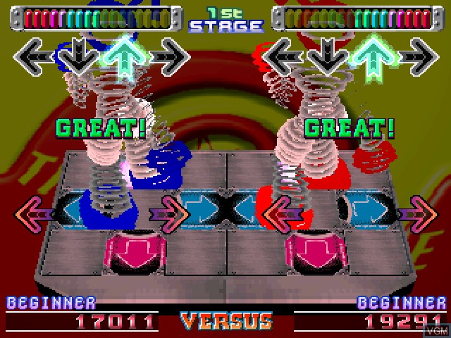 In-game screen of the game Dancing Stage Euromix on Sony Playstation
