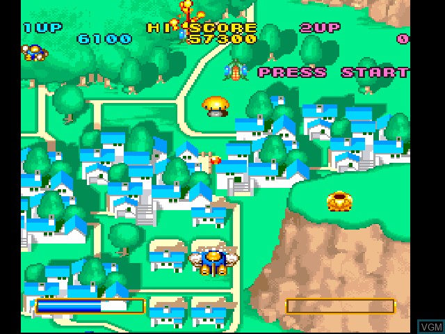 In-game screen of the game Detana TwinBee Yahho! Deluxe Pack on Sony Playstation