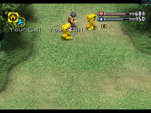 In-game screen of the game Digimon World on Sony Playstation