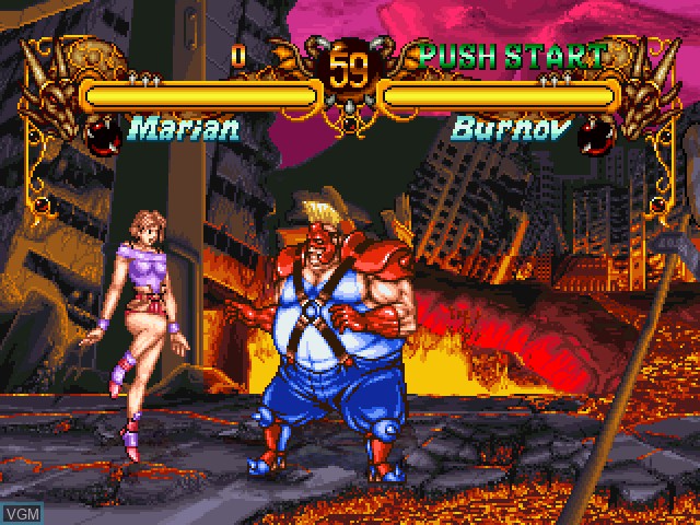 In-game screen of the game Double Dragon on Sony Playstation