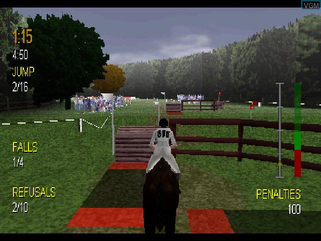 In-game screen of the game Equestriad 2001 on Sony Playstation